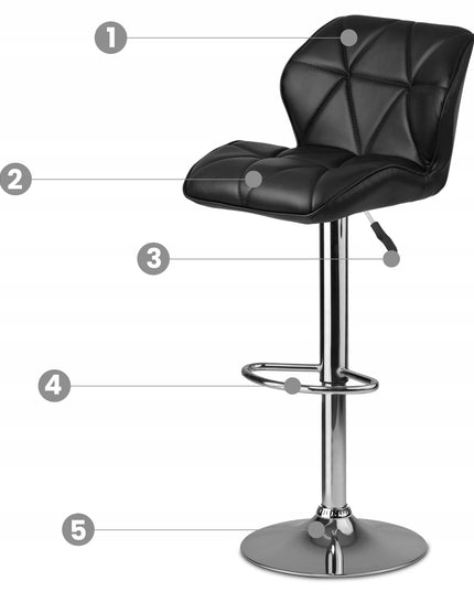 Baro kėdė su atlošu Castel Premium Sofotel, juoda, 107 cm