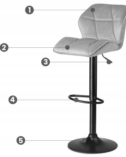 Baro kėdė Sofotel Castel Premium su atlošu, pilka, 107 cm