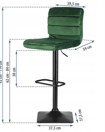 Baro kėdė su atlošu DRAVA PREMIUM Sofotel žalia 114 cm