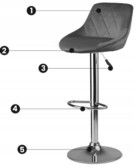 Baro kėdė Sofotel Nerra Premium, pilki atspalviai, 107 cm