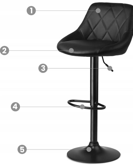 Baro kėdė Sofotel Nerra Premium su atlošu, juoda, 107 cm