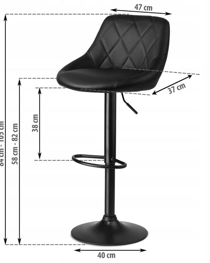 Baro kėdė Sofotel Nerra Premium su atlošu, juoda, 107 cm