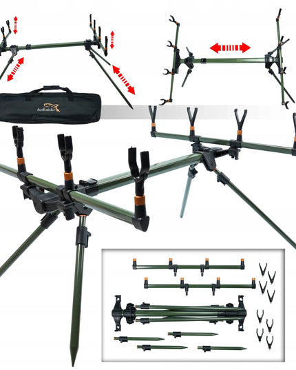 HOKKAIDO karpių žvejybos stovas „Rod Pod Tripod“ 4 meškerėms