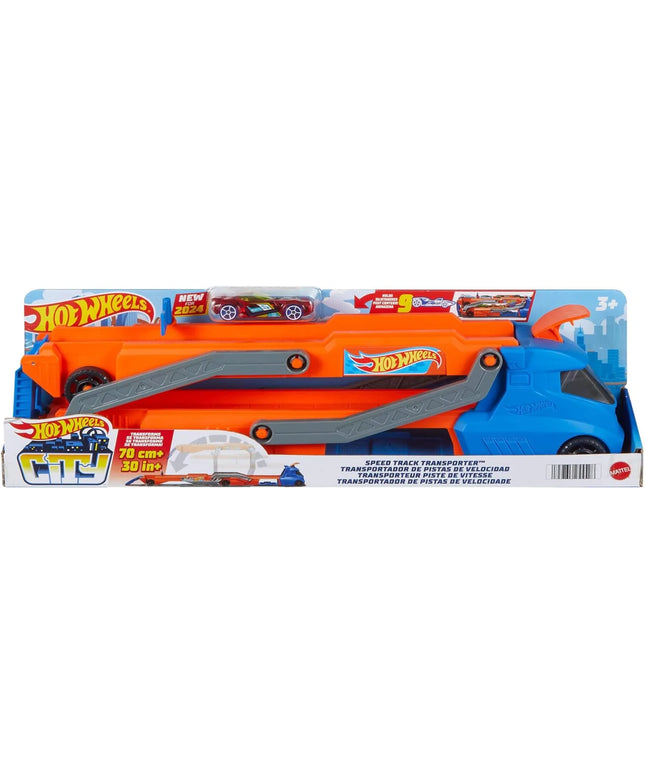 Hot Wheels City miesto transporteris lenktynių trasa su paleidimo mechanizmu + automobiliukas