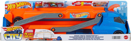 Hot Wheels City miesto transporteris lenktynių trasa su paleidimo mechanizmu + automobiliukas