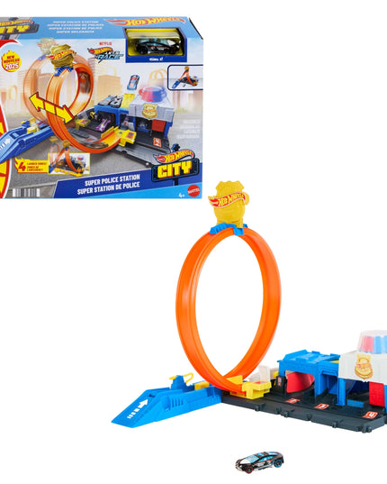 HOT WHEELS CITY Netflix Let's Race policijos nuovados trasa „Super kilpa“