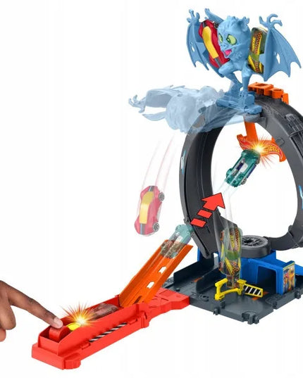„Hot Wheels City Bat Loop Attack“ trasa su šikšnosparnio kilpa ir automobiliuku