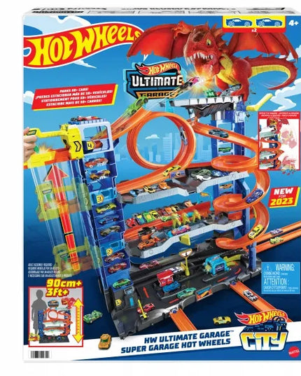 „Hot Wheels City“ rinkinys „Mega garažas: drakono ataka“ + 2 automobiliukai