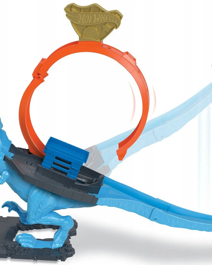 „Hot Wheels“ didelis automobilių trasos rinkinys „T-Rexa“ kilpa su paleidimo mechanizmu ir automobiliu