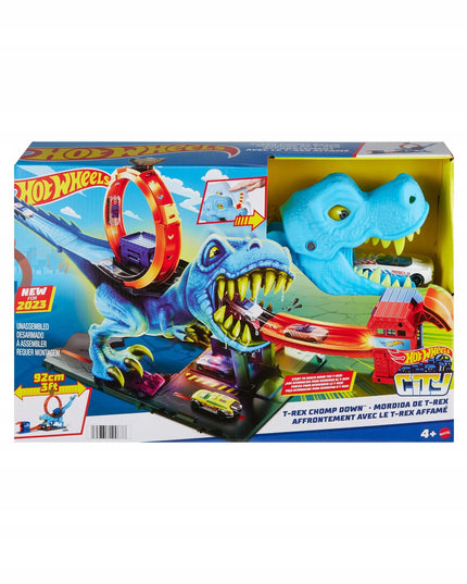 „Hot Wheels“ didelis automobilių trasos rinkinys „T-Rexa“ kilpa su paleidimo mechanizmu ir automobiliu