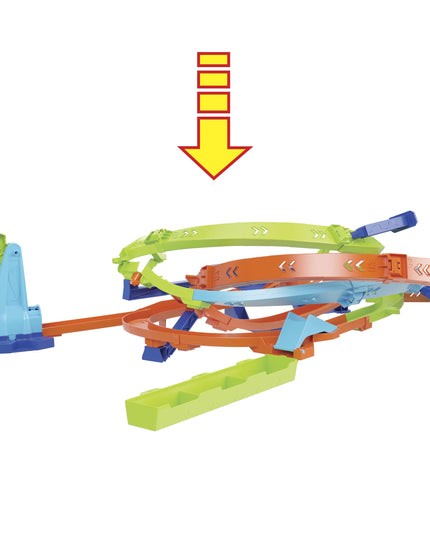 Hot Wheels „Let’s Race“ trasos rinkinys „Zakręcone tornado“ su 1 automobiliu, HTK16