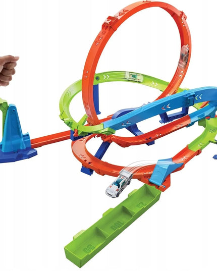 Hot Wheels „Let’s Race“ trasos rinkinys „Zakręcone tornado“ su 1 automobiliu, HTK16