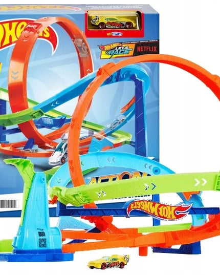 Hot Wheels „Let’s Race“ trasos rinkinys „Zakręcone tornado“ su 1 automobiliu, HTK16