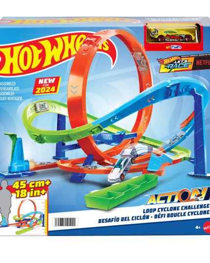 Hot Wheels „Let’s Race“ trasos rinkinys „Zakręcone tornado“ su 1 automobiliu, HTK16