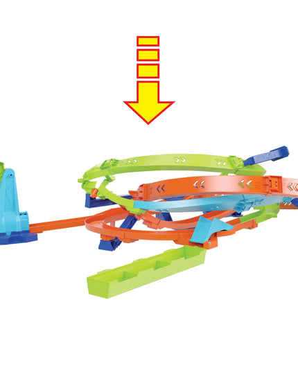 Hot Wheels „Let’s Race“ trasos rinkinys „Zakręcone tornado“ su 1 automobiliu, HTK16