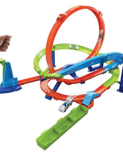 Hot Wheels „Let’s Race“ trasos rinkinys „Zakręcone tornado“ su 1 automobiliu, HTK16
