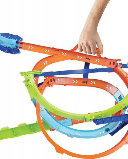 Hot Wheels „Let’s Race“ trasos rinkinys „Zakręcone tornado“ su 1 automobiliu, HTK16