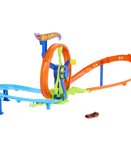 „Hot Wheels Stunt Tracks“ lenktynių trasa „Wyścigowa Turbo Pętla“ su automobiliuku