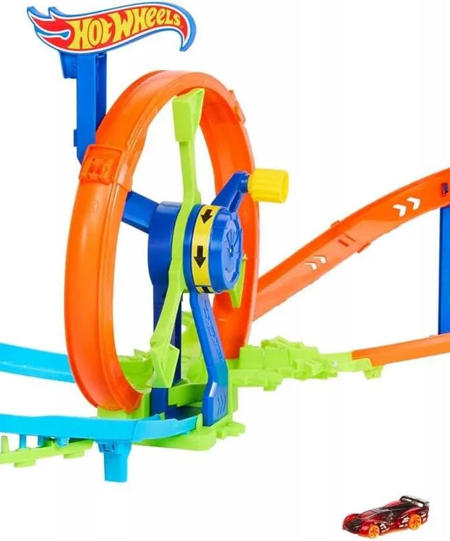 „Hot Wheels Stunt Tracks“ lenktynių trasa „Wyścigowa Turbo Pętla“ su automobiliuku