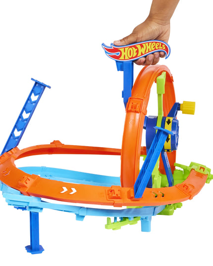 „Hot Wheels Stunt Tracks“ lenktynių trasa „Wyścigowa Turbo Pętla“ su automobiliuku