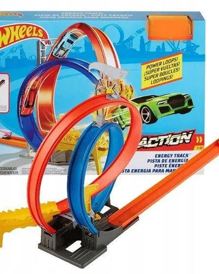 „Hot Wheels“ dvigubos kilpos trasa GND92 su automobiliuku