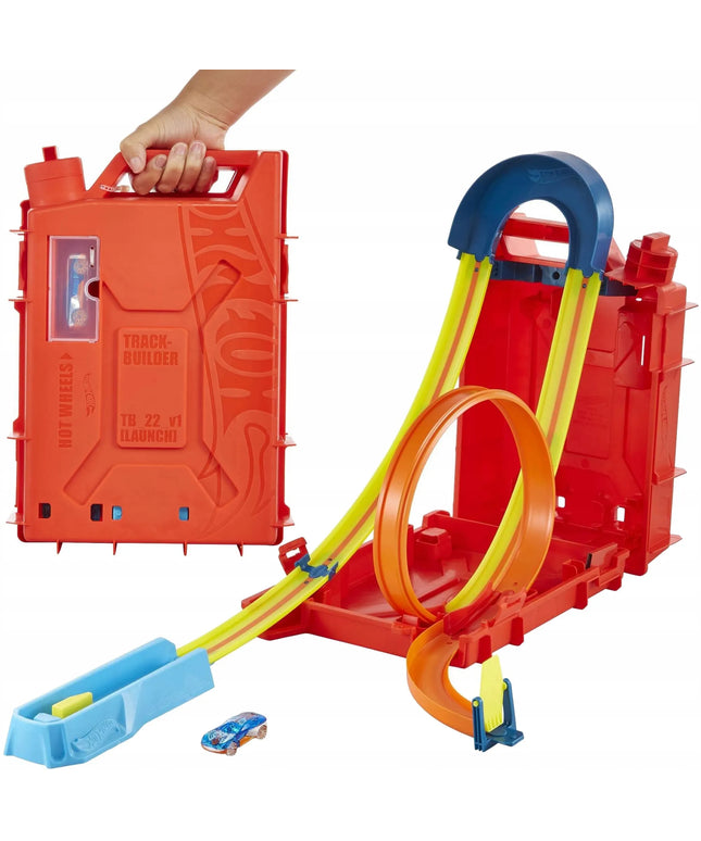 Hot Wheels kanistro formos triukų trasa su automobiliuku