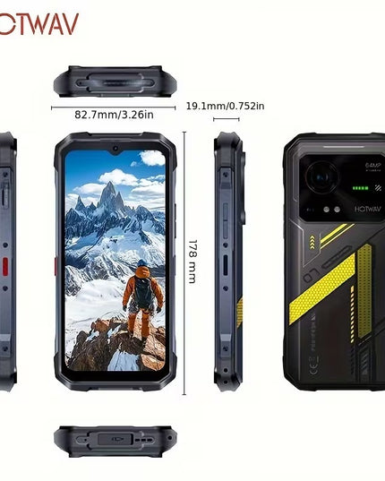 HOTWAV Hyper 7 patvarus 5G telefonas – 8GB RAM + 256GB ROM, 10800mAh, 120Hz FHD+, geltonas