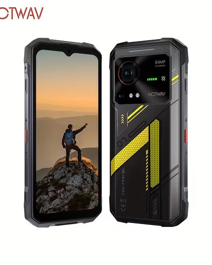 HOTWAV Hyper 7 patvarus 5G telefonas – 8GB RAM + 256GB ROM, 10800mAh, 120Hz FHD+, geltonas
