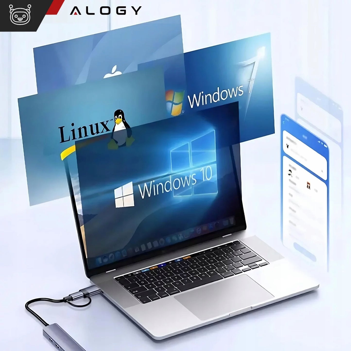 USB centras/šakotuvas USB-A 3.0 - USB-C TYPE-C kompiuteriui