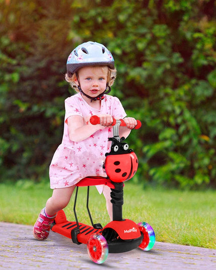 VAIKIŠKAS TRIRATIS PASPIRTUKAS SU BALANSAVIMO FUNKCIJA, ŠVIEČIANČIAIS LED RATUKAIS, BORUŽĖLĖS DIZAINAS