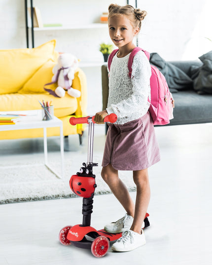 VAIKIŠKAS TRIRATIS PASPIRTUKAS SU BALANSAVIMO FUNKCIJA, ŠVIEČIANČIAIS LED RATUKAIS, BORUŽĖLĖS DIZAINAS