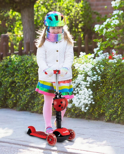 VAIKIŠKAS TRIRATIS PASPIRTUKAS SU BALANSAVIMO FUNKCIJA, ŠVIEČIANČIAIS LED RATUKAIS, BORUŽĖLĖS DIZAINAS