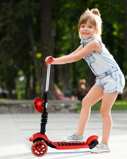 VAIKIŠKAS TRIRATIS PASPIRTUKAS SU BALANSAVIMO FUNKCIJA, ŠVIEČIANČIAIS LED RATUKAIS, BORUŽĖLĖS DIZAINAS