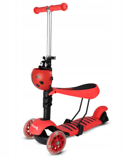 VAIKIŠKAS TRIRATIS PASPIRTUKAS SU BALANSAVIMO FUNKCIJA, ŠVIEČIANČIAIS LED RATUKAIS, BORUŽĖLĖS DIZAINAS