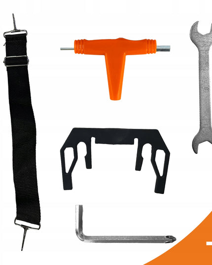 Sulankstomas paspirtukas su laikikliu gertuvei, galiniu stabdžiu, priekine ir galine amortizacija