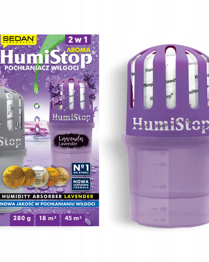 HUMISTOP – DRĖGMĖS SUGĖRIKLIS SU LEVANDŲ KVAPO ĮDĖKLU