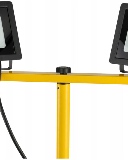 LED statybinis prožektorius su stovu 2x 50W, 4000K, 7000lm rinkinys