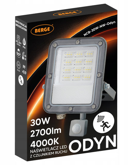 LED Prožektorius su judesio davikliu 30W 2700lm Premium Jutiklis