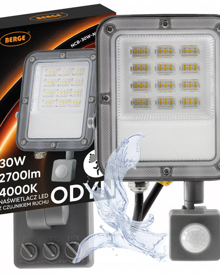 LED Prožektorius su judesio davikliu 30W 2700lm Premium Jutiklis