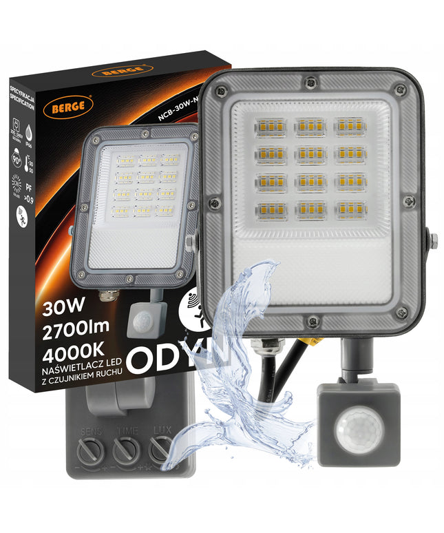 LED Prožektorius su judesio davikliu 30W 2700lm Premium Jutiklis