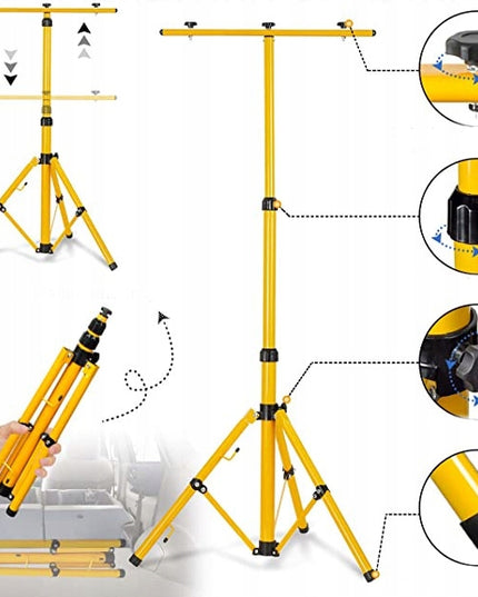 LED prožektorius 100W 2x50W statyvas statyboms darbo su 2m kabeliu