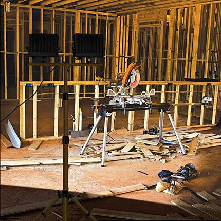 LED prožektorius 100W 2x50W statyvas statyboms darbo su 2m kabeliu