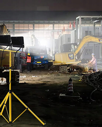 LED prožektorius 100W 2x50W statyvas statyboms darbo su 2m kabeliu