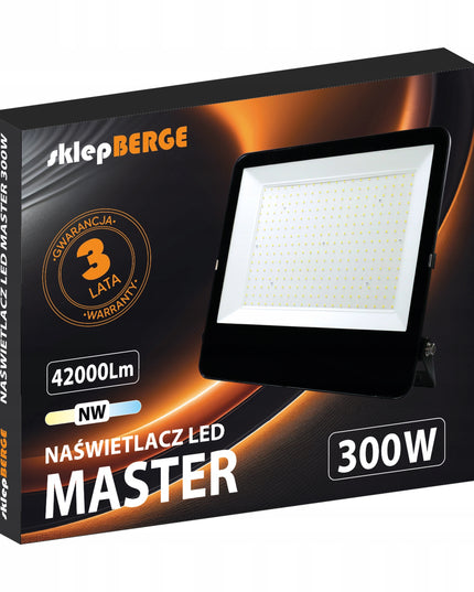 Galingas 300W LED prožektorius 42000lm, skirtas lauko darbams, efektyvus, ilgaamžis, IP65
