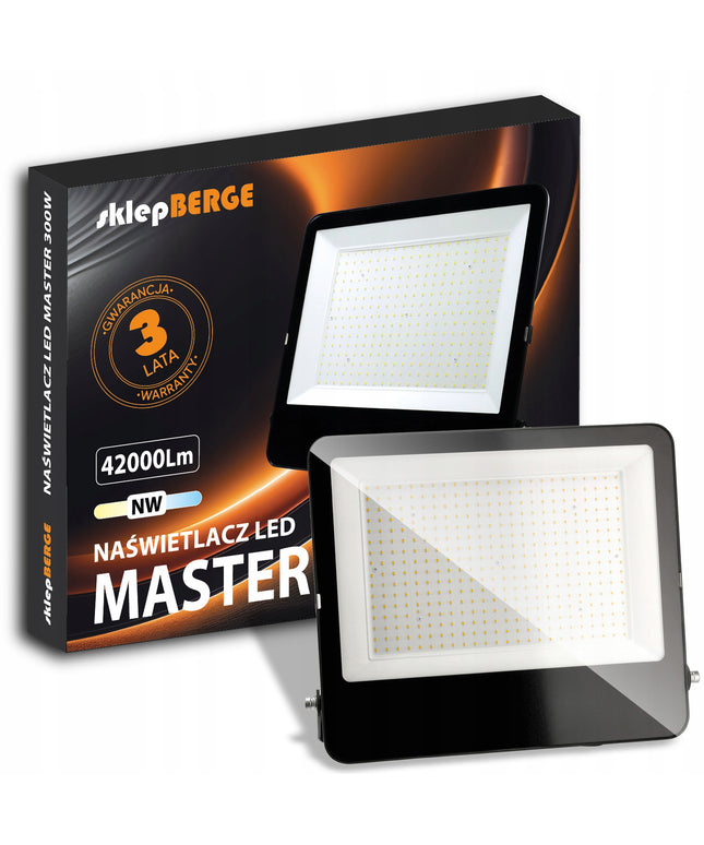 Galingas 300W LED prožektorius 42000lm, skirtas lauko darbams, efektyvus, ilgaamžis, IP65