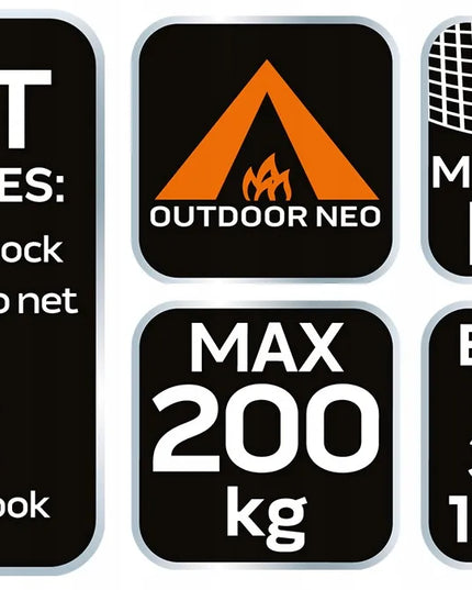 Hamakas be strypo Neo Tools žalias 200 kg 330 x 140
