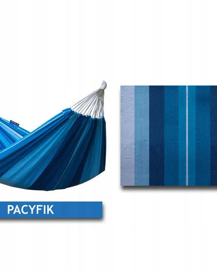 Dvivietis sodo hamakas POTENZA SINGA 220x160cm, žalias, su virvėmis ir dėklu