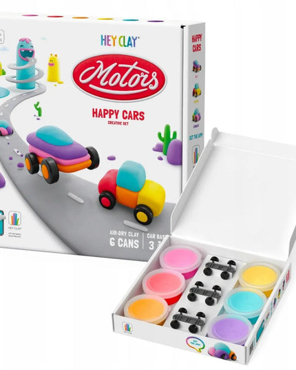 „Hey Clay“ modelino rinkinys „Linksmieji automobiliai“