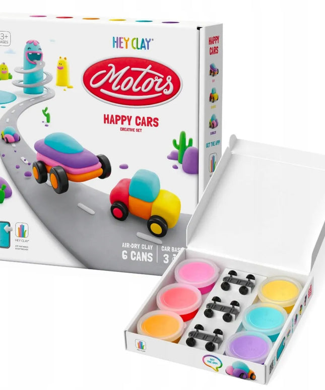 „Hey Clay“ modelino rinkinys „Linksmieji automobiliai“