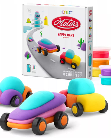 „Hey Clay“ modelino rinkinys „Linksmieji automobiliai“